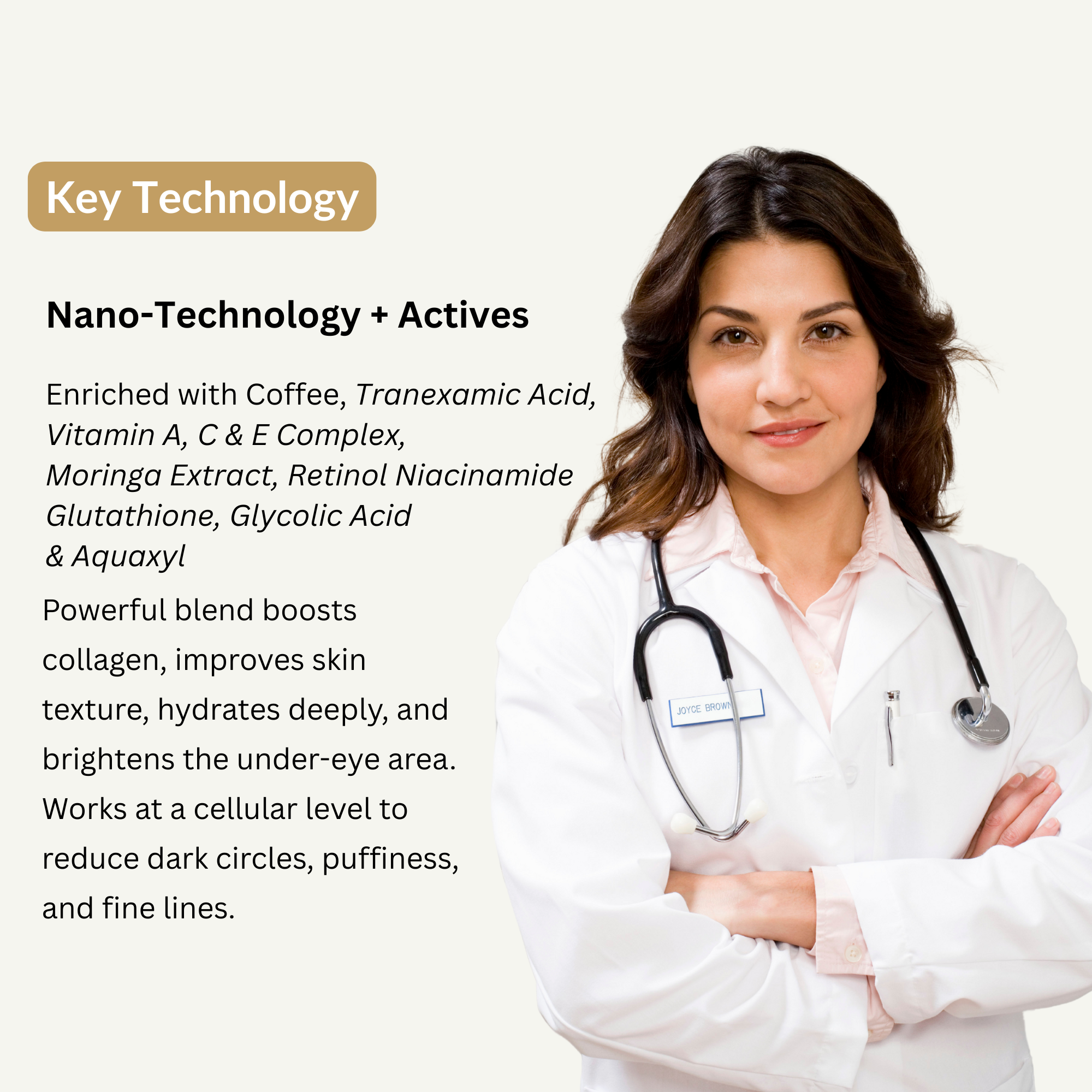 Coffee Under Eye Gel Serum for Dark Circles, Puffy Eyes, Eye Bags & Wrinkles