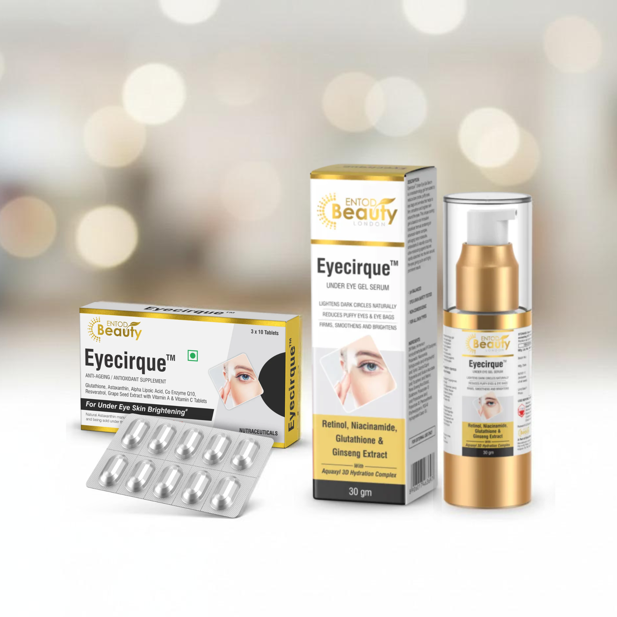 Eyecirque THERAPY PACK Under Eye Skin Brightening Serum & Supplement for Dark circles