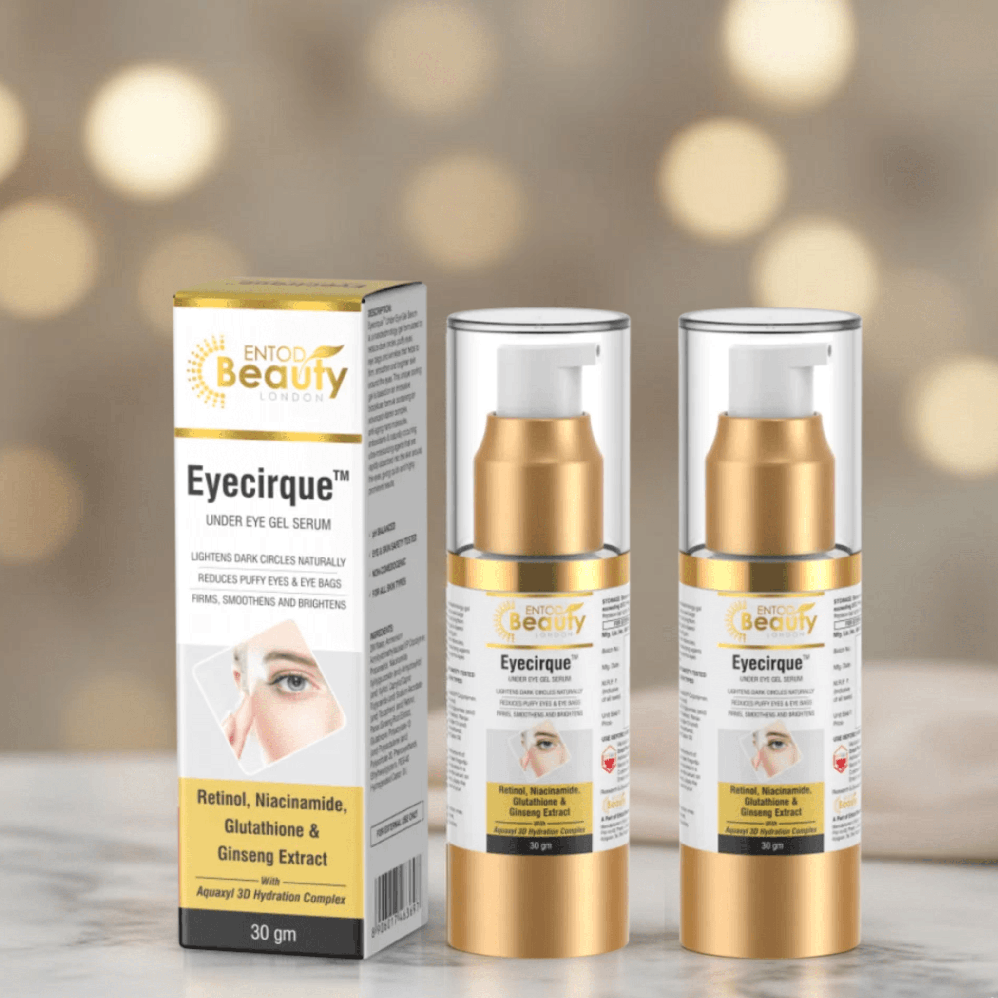 Eyecirque Under Eye Gel Serum for Dark Circles, Puffiness & Eye Bags - TWIN PACK