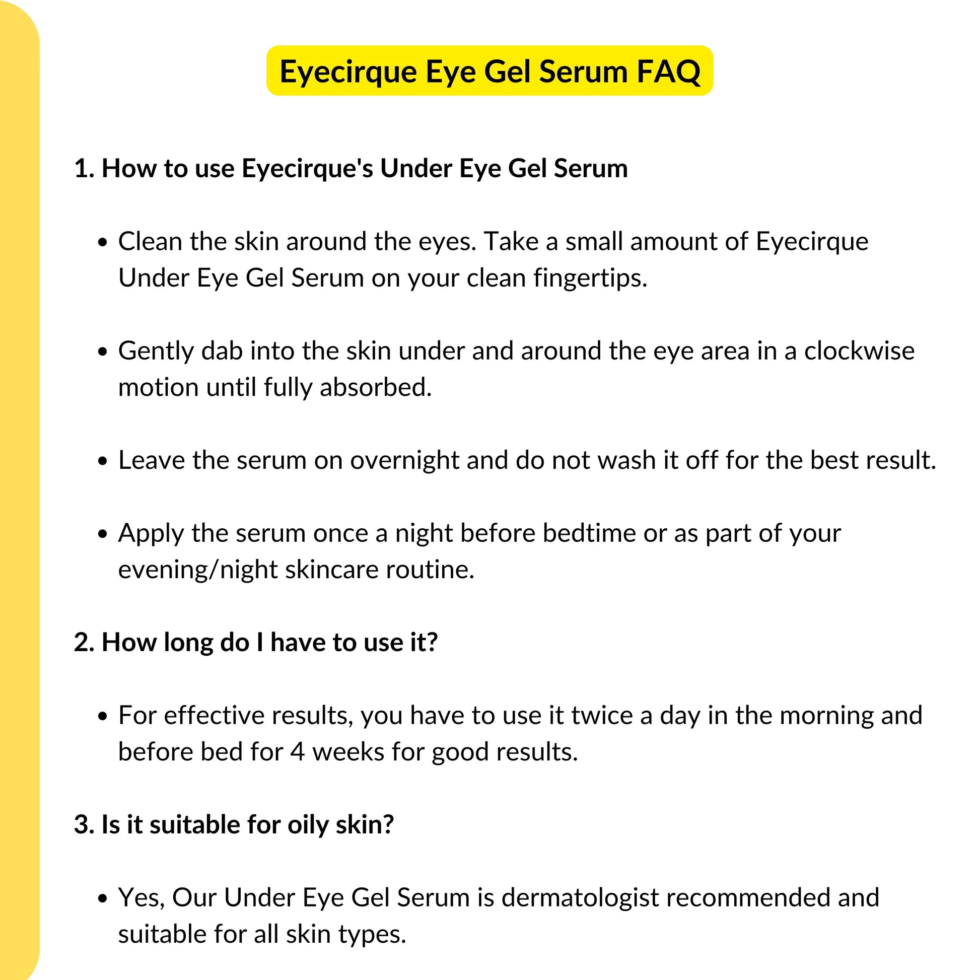 Eyecirque Under Eye Gel Serum for Dark Circles, Puffiness & Eye Bags - Eyecirque Store