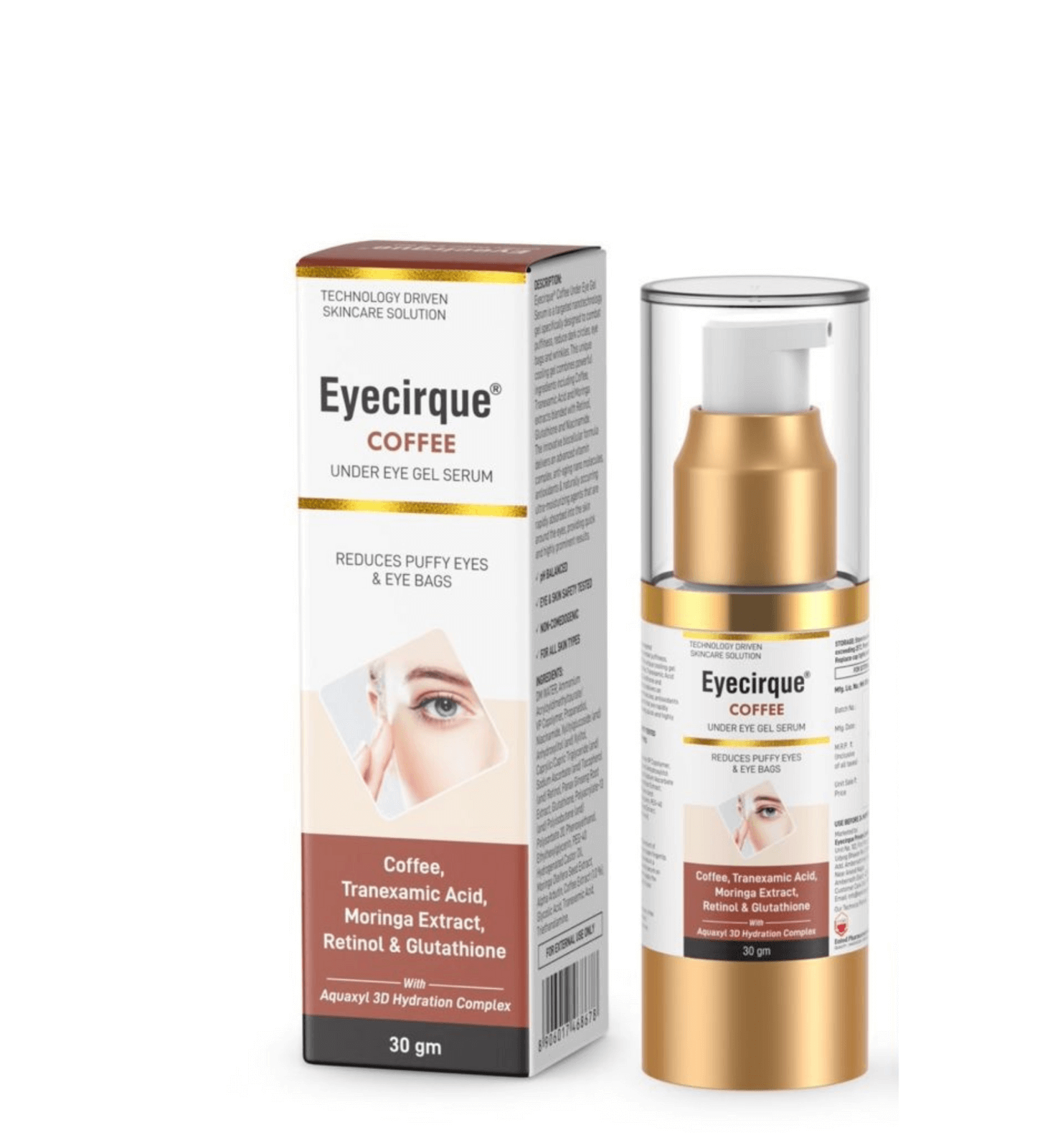Eyecirque Coffee Under Eye Gel Serum – Coffee Infused gel for Dark Circles, Puffy Eyes, Eye Bags & Wrinkles