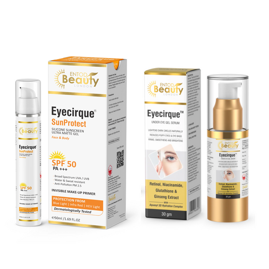 Summer Essential Combo: Eyecirque SunProtect SPF 50 Sunscreen & Under Eye Gel Serum.