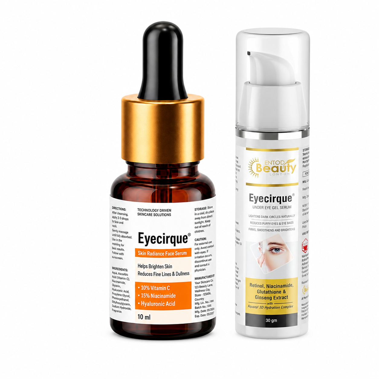 Under Eye Dark Circle Repair Duo - 10ML Vit C & Under Gel Serum
