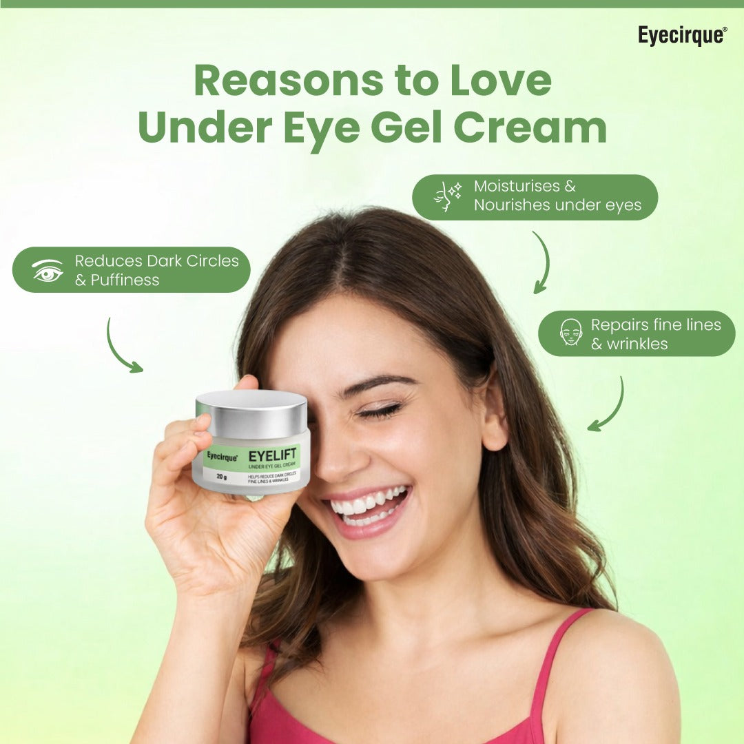 Eyecirque Eyelift Under Eye Gel Cream for Dark Circles, Puffy Eyes, Eye Bags & Wrinkles
