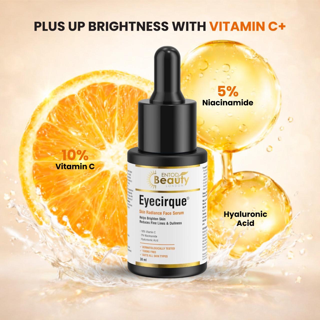 10% Vitamin C Face Serum with 5% Niacinamide & Hyaluronic Acid | Brightens, Hydrates & Evens Skin Tone